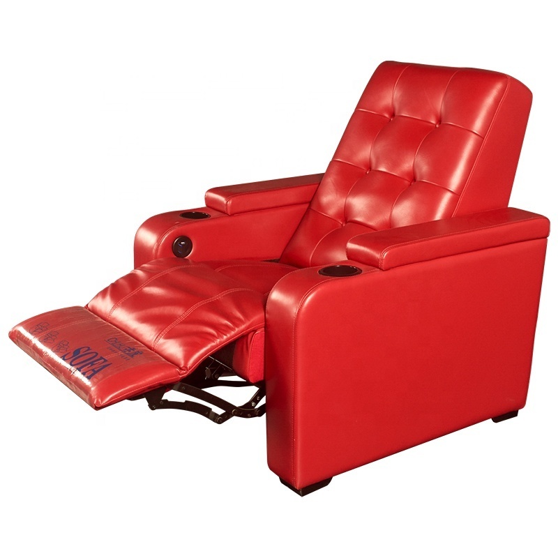 Modern luxury CHIHU red leather electric home reclining cinema seat sofa