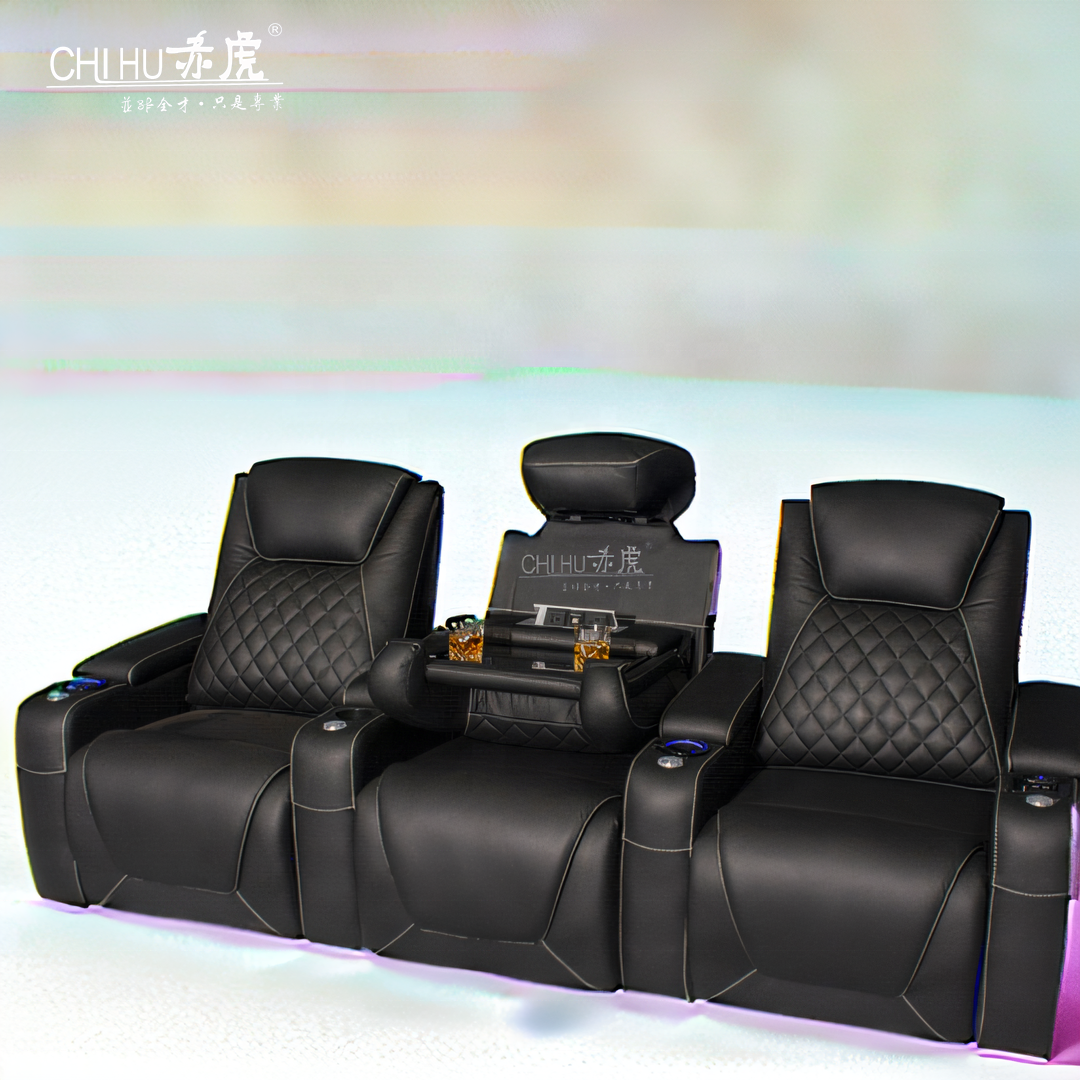 Hot sale 2 seater home theatre power recliner sofa electric microfiber fabric furniture wholesale folding movie theater seats