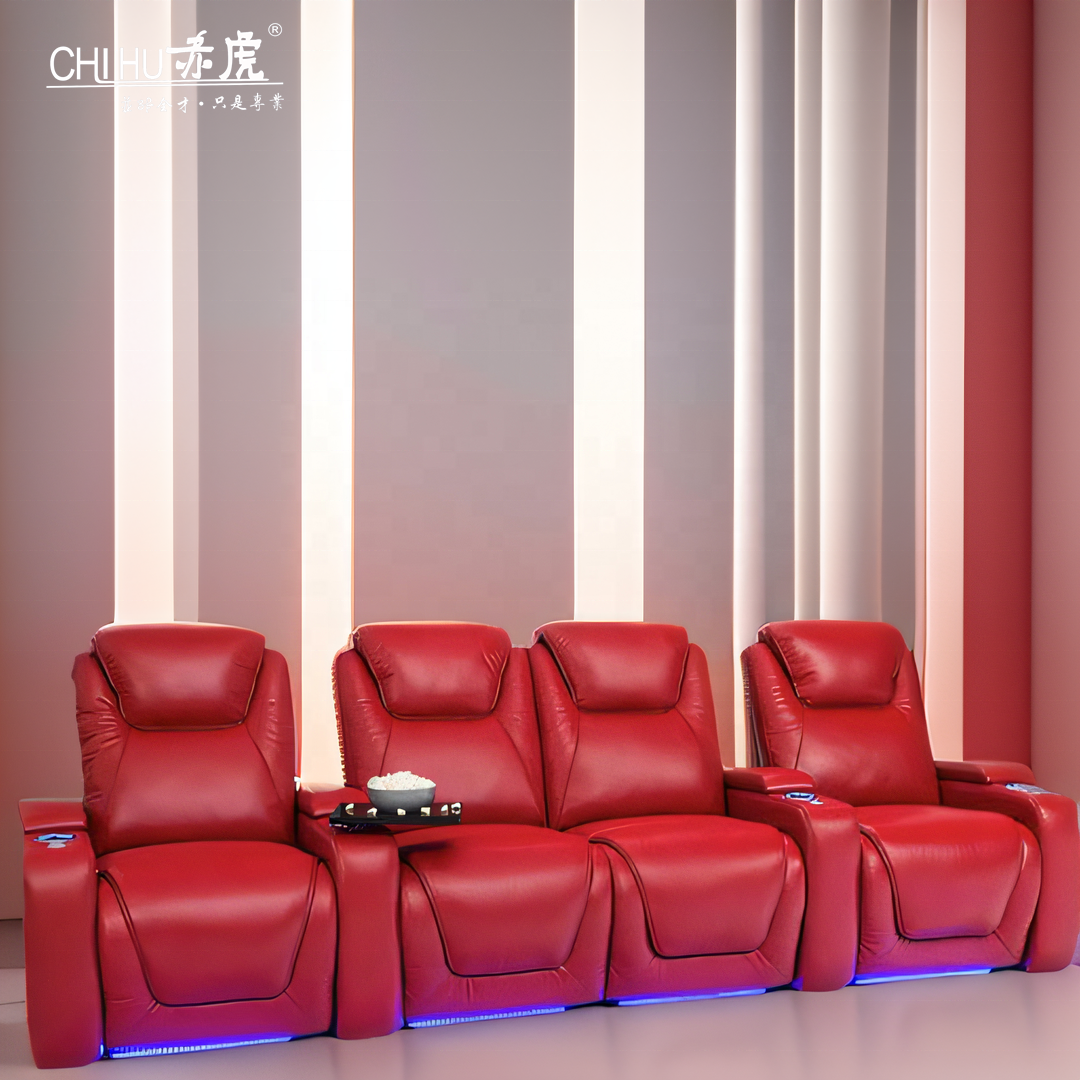 Hot sale 2 seater home theatre power recliner sofa electric microfiber fabric furniture wholesale folding movie theater seats