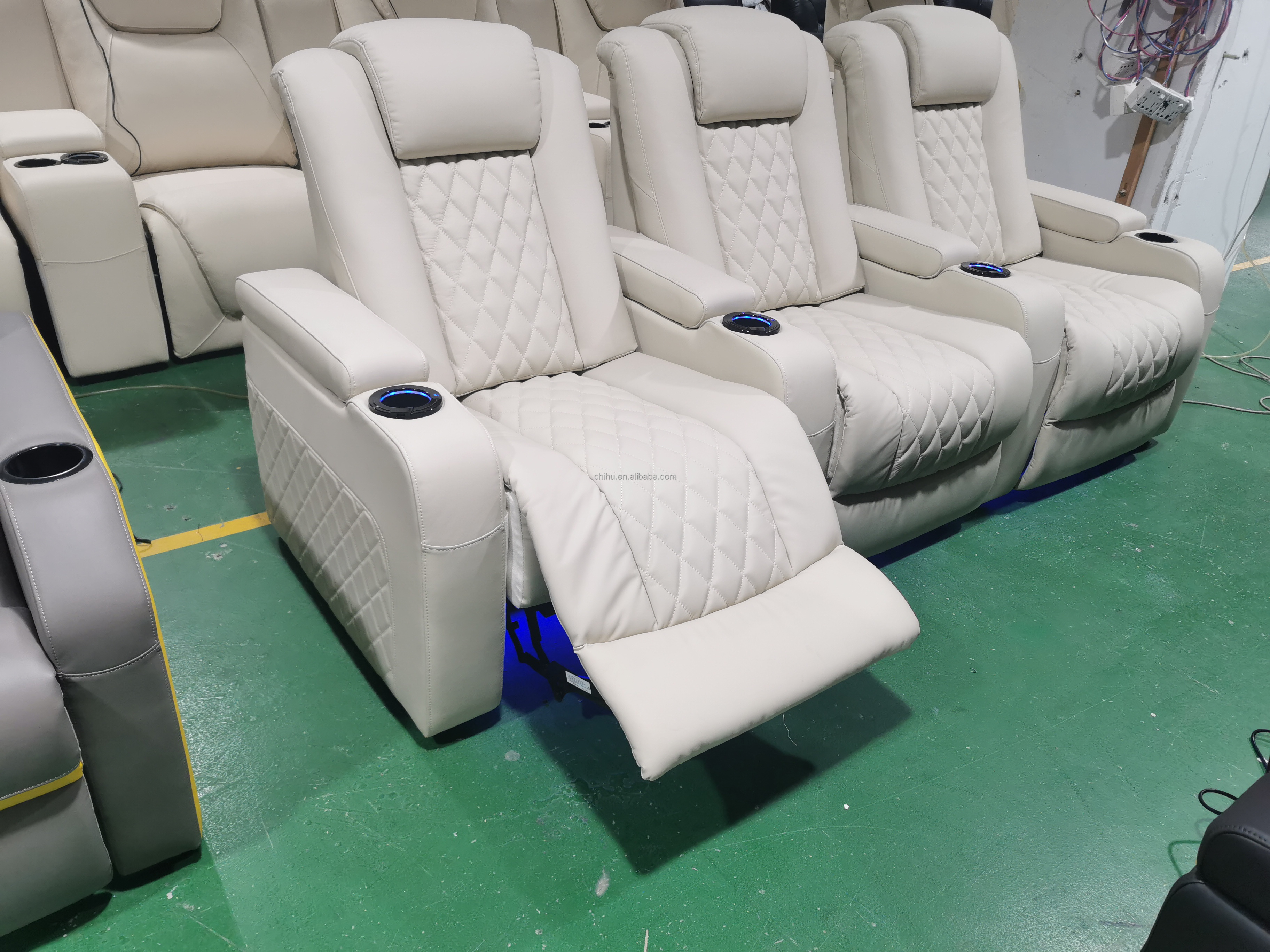 luxury home theater seating genuine leather blue movie theatre reclining seats medical exam chair electric home theater seating