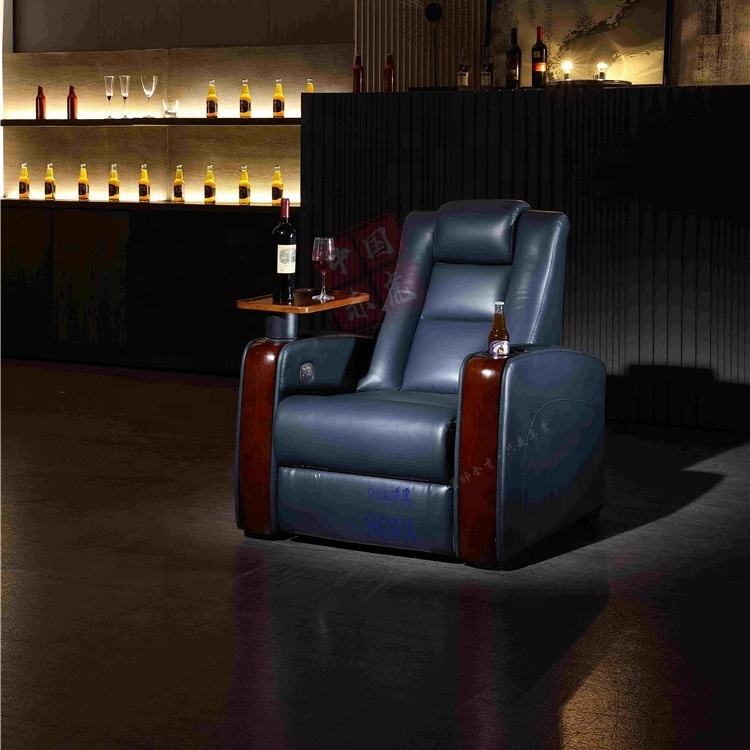 Modern design theater chair decoro real leather recliner seats home movie theater sofas with adjustable headrest