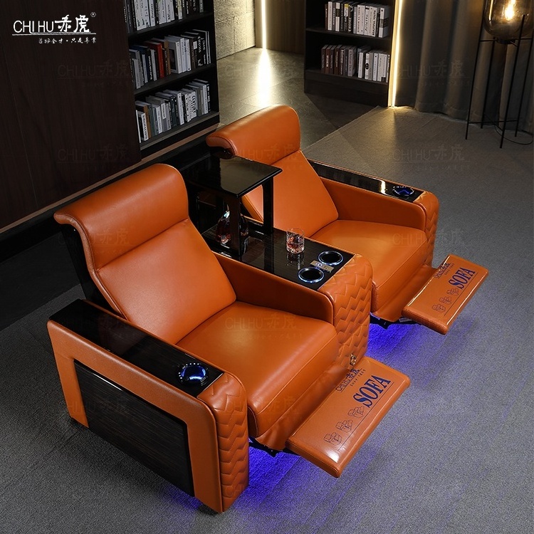 Wholesale vip seating genuine leather cinema theater seats multimedia power recliner home theatre recliner sofa