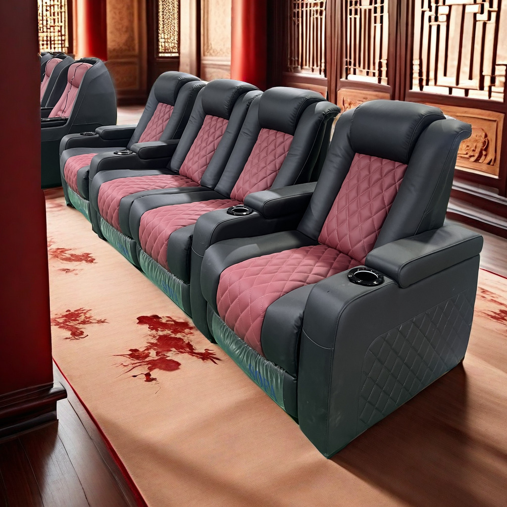 luxury home theater seating genuine leather blue movie theatre reclining seats medical exam chair electric home theater seating