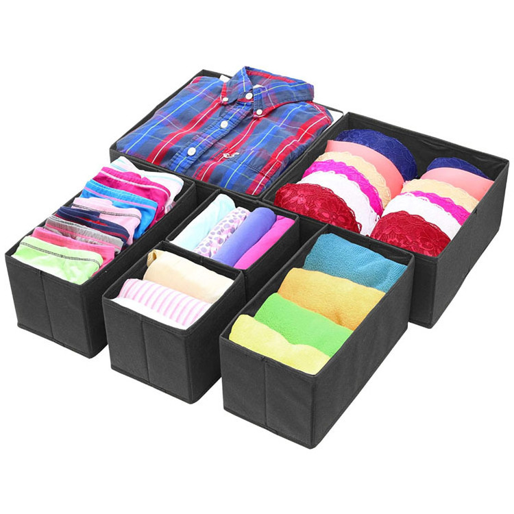 Houseware Foldable Cloth Storage Box Closet Dresser Drawer Divider Organizer Basket Bins