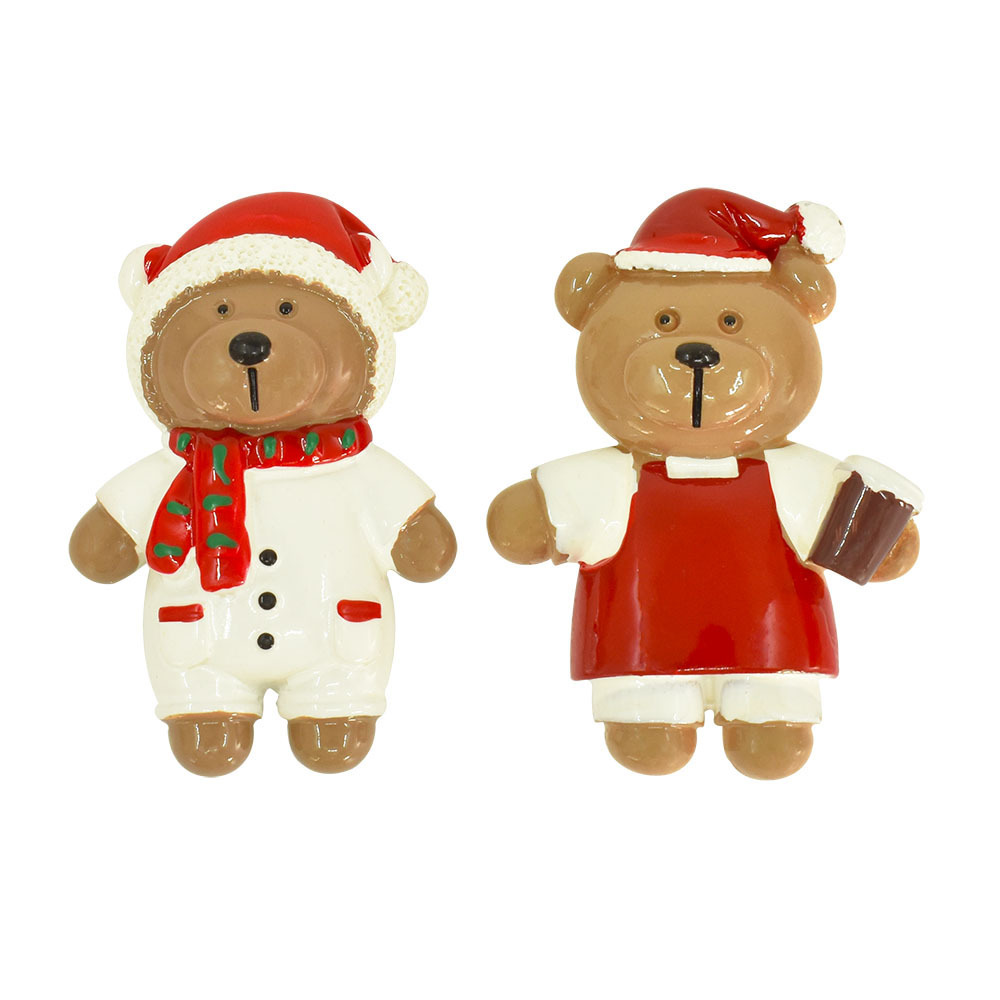 Christmas Bear Flatback Charms Resin Christmas Ornaments For DIY Jewelry Making Earring Pendant Cream Glue Phone Case Decoration