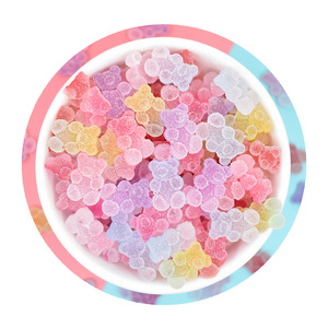 Hot selling soft bear candy resin charms gummy bear for 3d nail art decoration diy jewelry making hairpin accessories