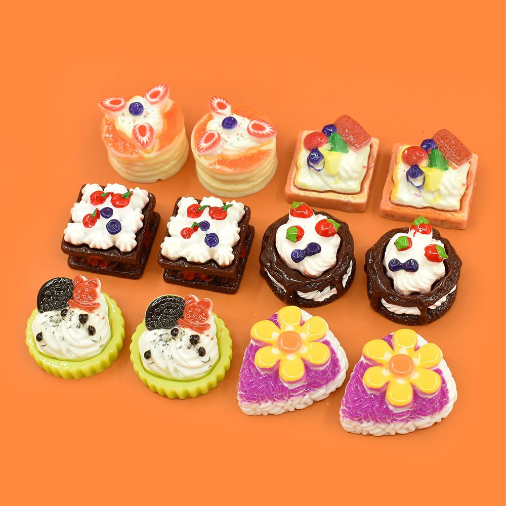 New Style Fruit Cake Resin Cabochon Doll House Miniature Food For DIY Keychain Earrings Pendant Cream Glue Phone Case Decoration