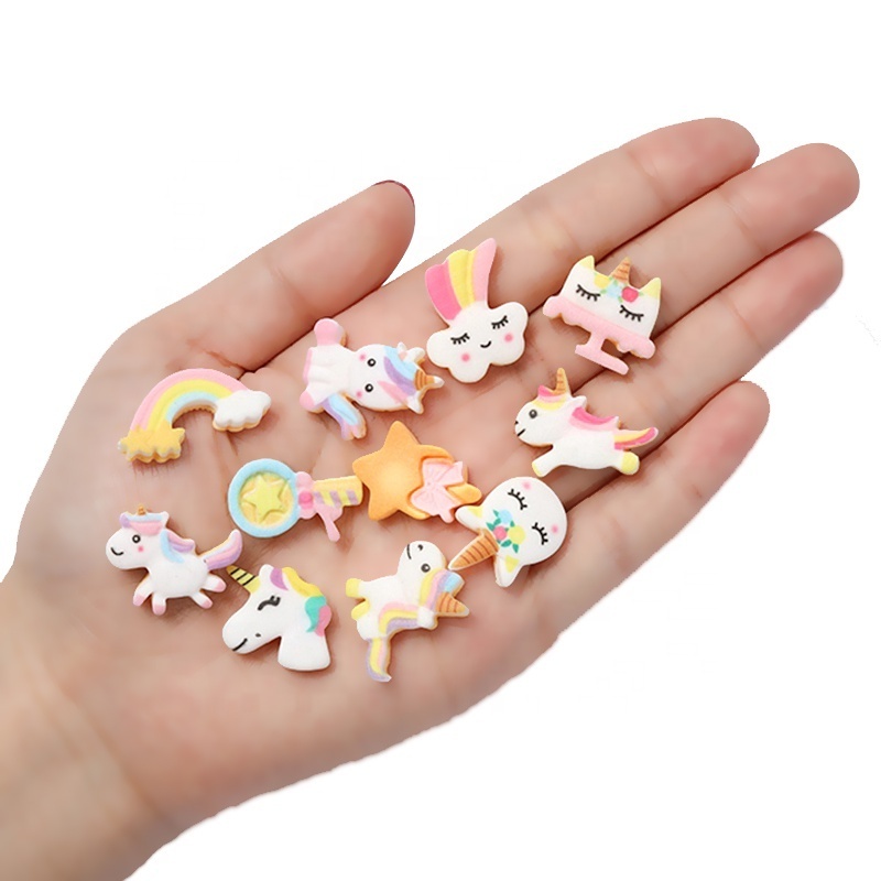 New Fashion Unicorn Fairy stick rainbow Slime Charms Flat Resin Slime Making Supplies For Scrapbooking Crafts