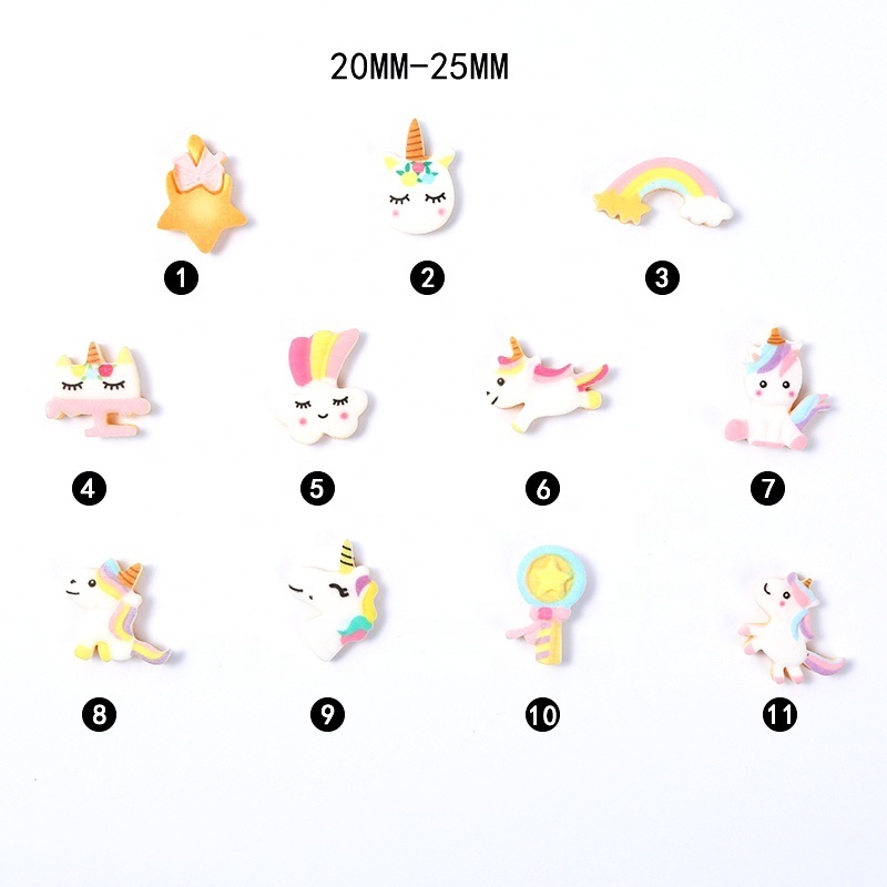 New Fashion Unicorn Fairy stick rainbow Slime Charms Flat Resin Slime Making Supplies For Scrapbooking Crafts