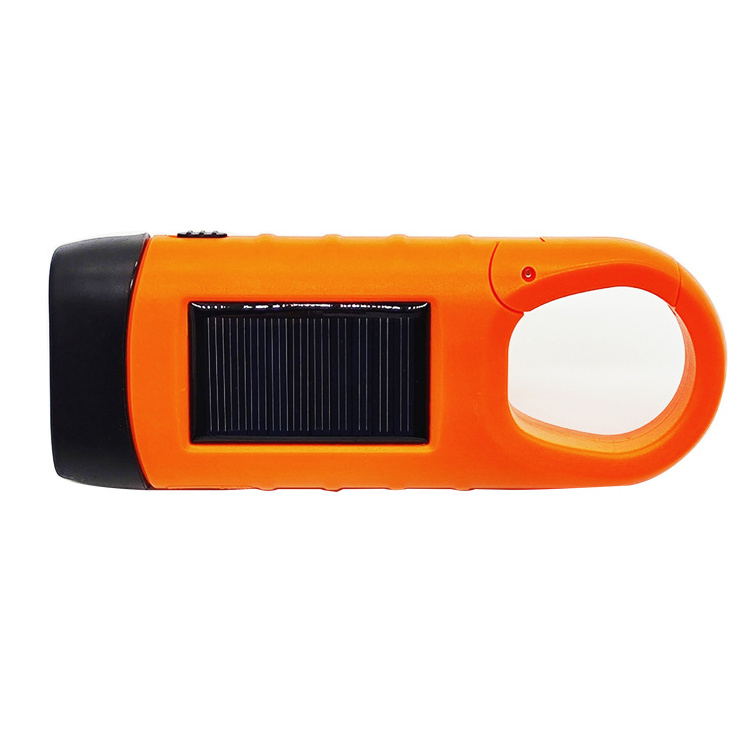 BTG Hand Crank Solar Powered Emergency Rechargeable Self Powered Charging 3 Led Torch Light Flashlight