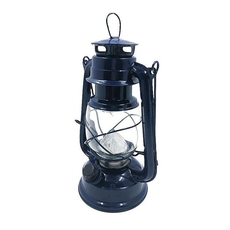 LED Blue Hurricane Storm Lamp,Vintage oil Lantern with Dimmer