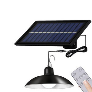 CHIJU Newest 1/2 Head Solar Pendant Light Outdoor Indoor LED Lamp With Line Solar Garden Light with remote control