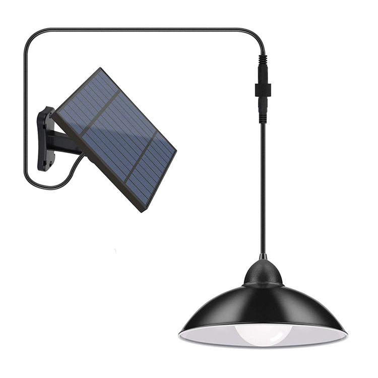 CHIJU Newest 1/2 Head Solar Pendant Light Outdoor Indoor LED Lamp With Line Solar Garden Light with remote control