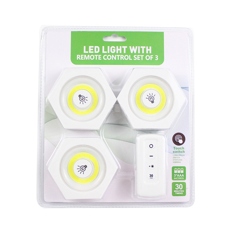 Hot sell Wireless Remote Control Mini Night Light Human Sensor Cob  Led Cabinet Night Light