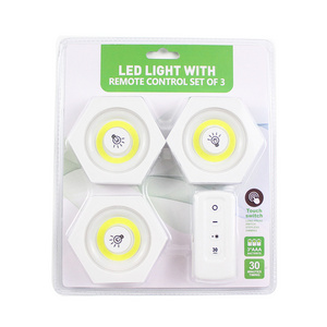 Hot sell Wireless Remote Control Mini Night Light Human Sensor Cob  Led Cabinet Night Light