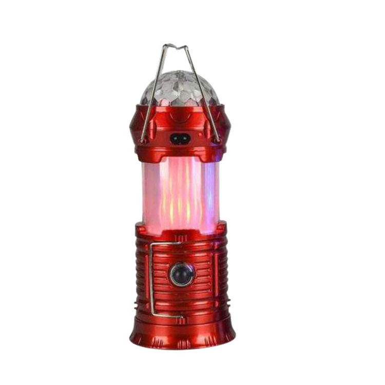 Outdoor Garden collapsible rechargeable hanging powered light battery Led Solar Fire lantern For camping