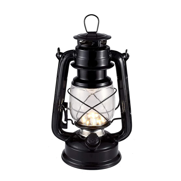 Antique Metal Hanging 15 LED Warm White Battery Operated Vintage Led Hurricane Lantern with Dimmer Switch