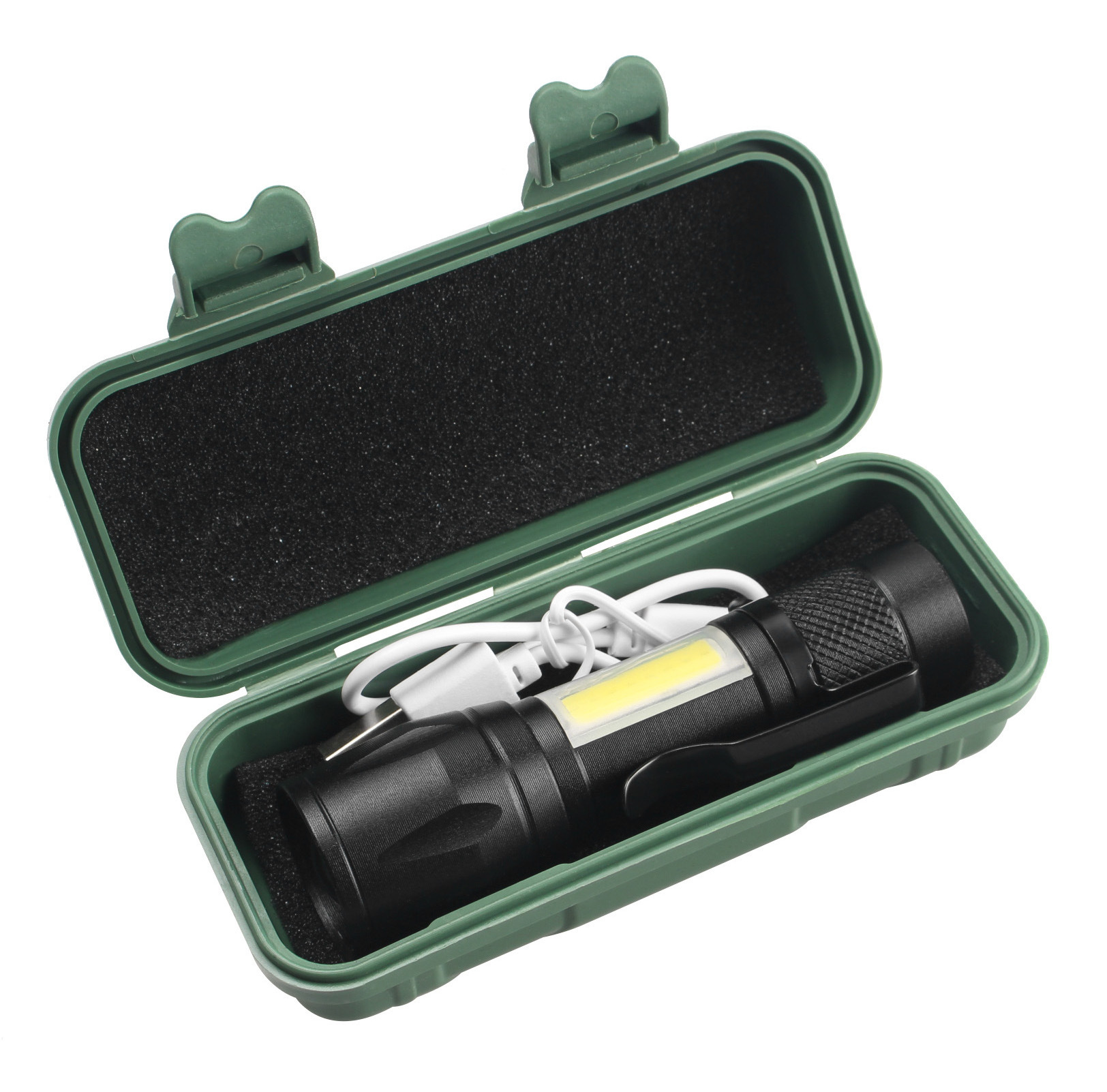 Waterproof 3W COB LED XPE Pocket Tiny Rechargeable Torch Light, Multi-Function Rechargeable Mini Flashlights With COB