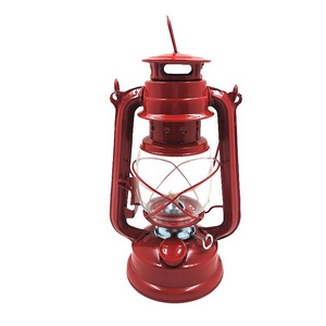 235 vintage Small kerosene pressure camping lamp and oil Hurricane Lantern Red