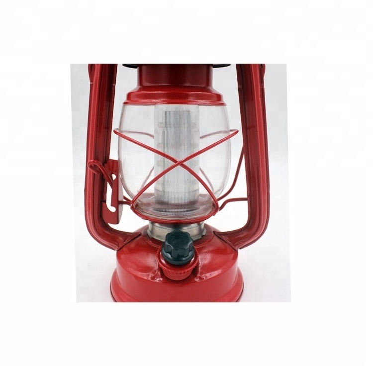 2 in 1 Battery powered led hurricane lantern Kerosene lantern with red color