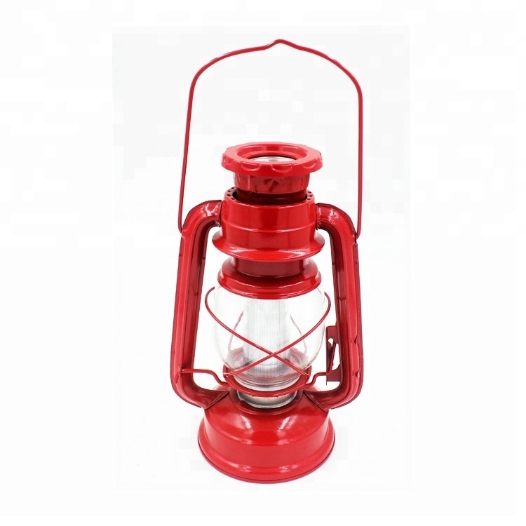 2 in 1 Battery powered led hurricane lantern Kerosene lantern with red color