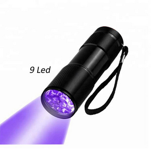 Ultraviolet LED flashlight,9 Led UV flashlight torch for urine detector/finding scorpion