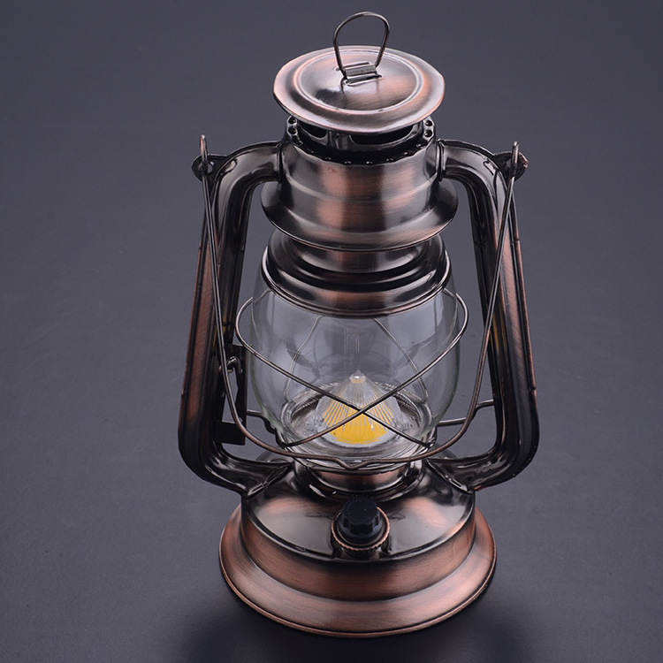 Copper Design 23.5CM  Dimmable Rechargeable 18650 battery LED Storm Light Camping Lantern