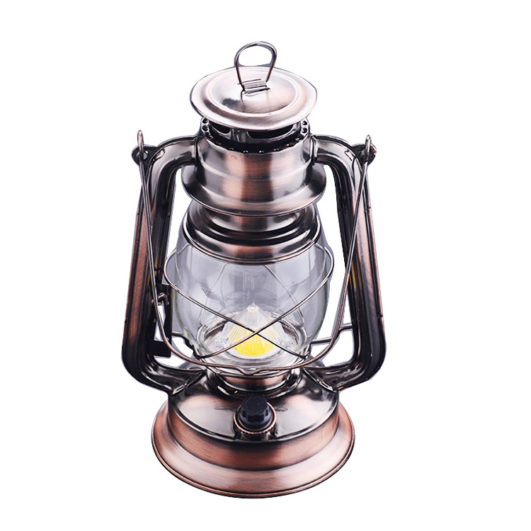 Copper Design 23.5CM  Dimmable Rechargeable 18650 battery LED Storm Light Camping Lantern