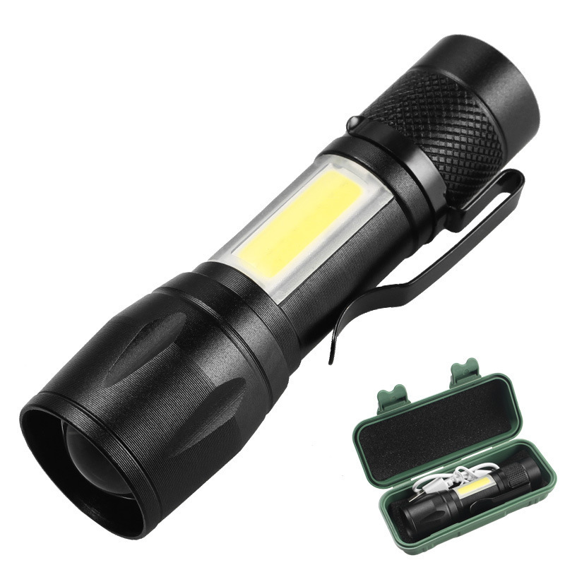 Waterproof 3W COB LED XPE Pocket Tiny Rechargeable Torch Light, Multi-Function Rechargeable Mini Flashlights With COB