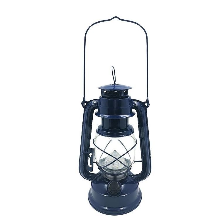 LED Blue Hurricane Storm Lamp,Vintage oil Lantern with Dimmer