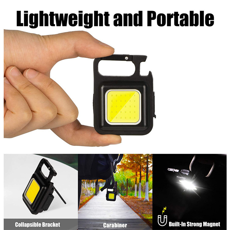 800 Lumens Mini COB Flashlights Bright Rechargeable Led Keychain Small Flashlight Light