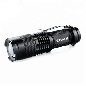 Ultra Bright Handheld Mini LED Flashlight with Clip Adjustable Focus Small Tactical Flashlight