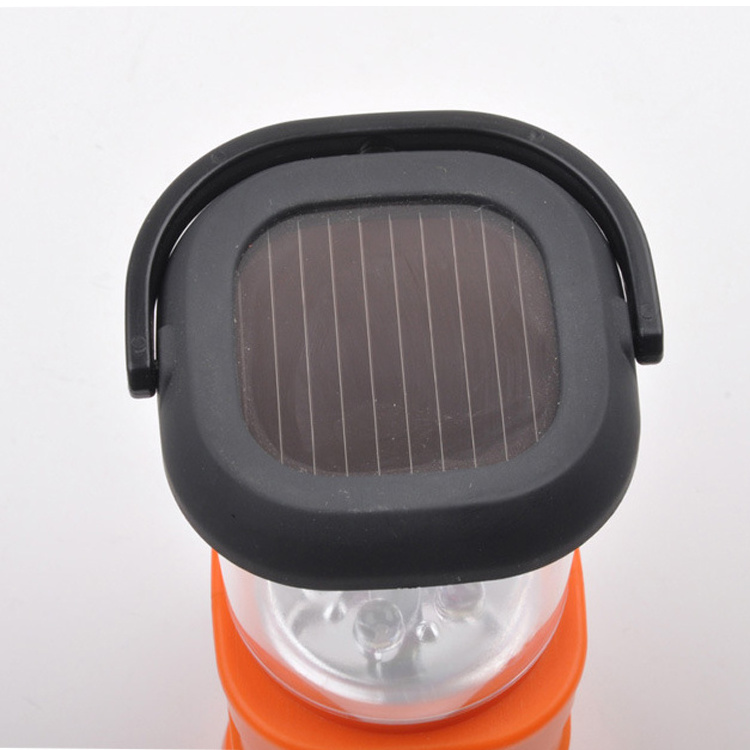 Outdoor 5 LED Solar Power Rechargeable camping Light Hand Crank Dynamo Flashlight with AM/FM Radio Lantern for Camping