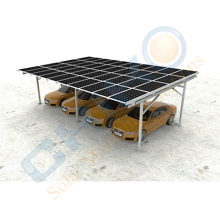 Solar aluminum structure carport  solar mounting rack solar pv carport mounting brackets structure OEM