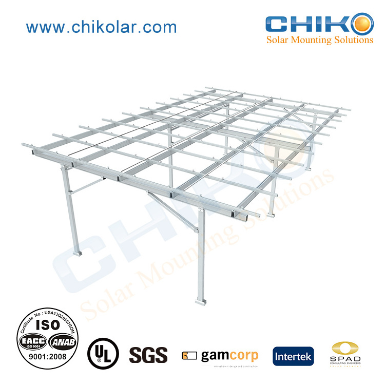 Solar aluminum structure carport  solar mounting rack solar pv carport mounting brackets structure OEM