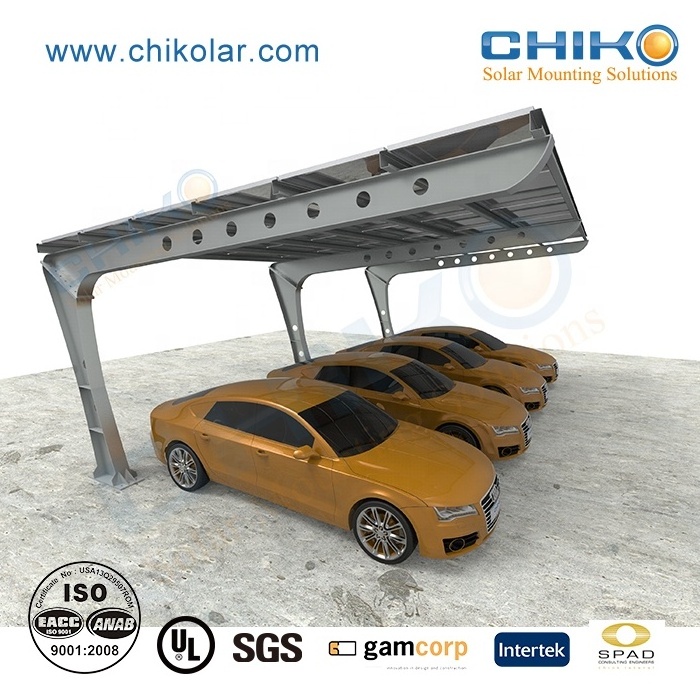 Solar aluminum structure carport  solar mounting rack solar pv carport mounting brackets structure OEM