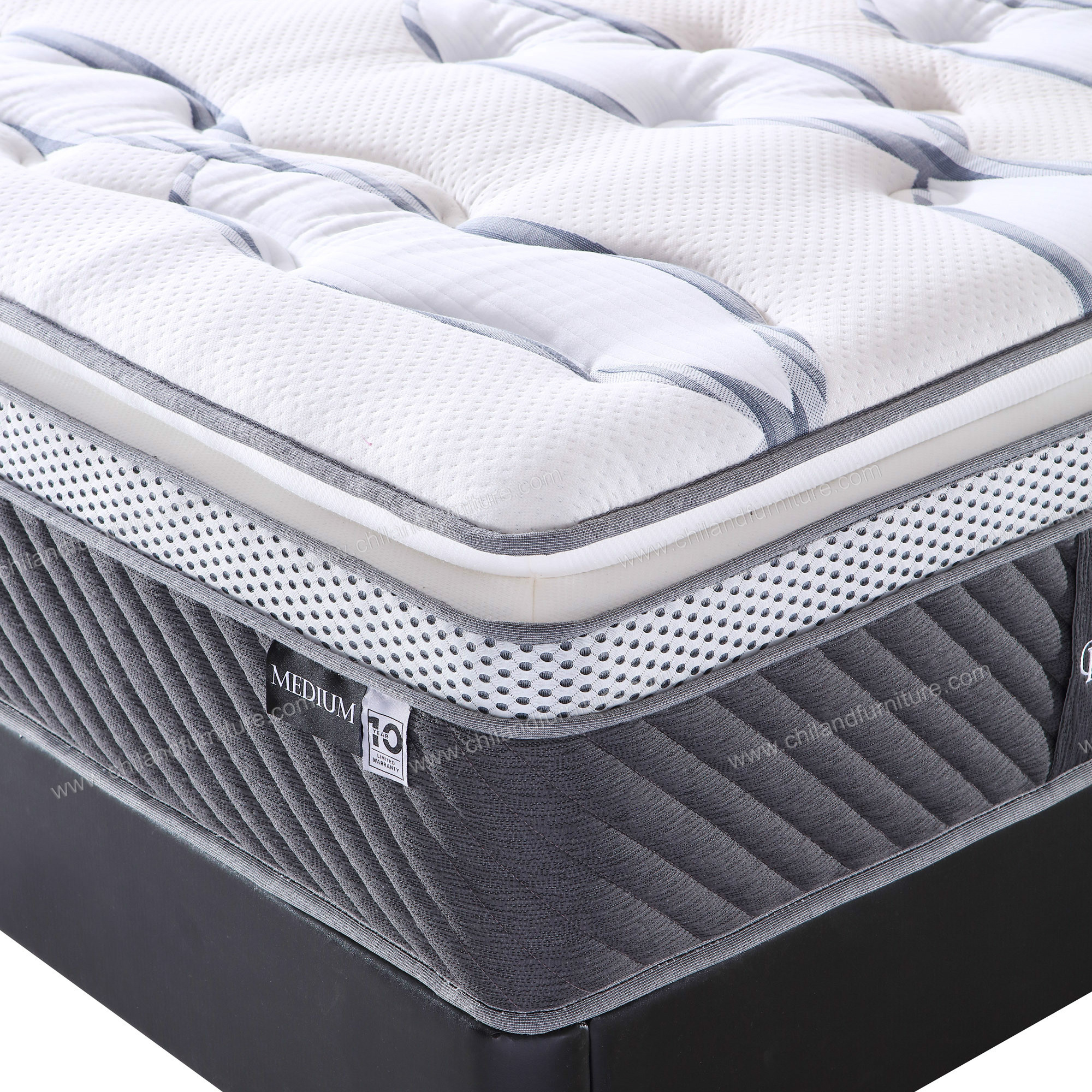 Air Mesh Pillowtop Design Free Sample Queen King Matelas Pocket  Spring Memory Foam Mattress with Box Packed