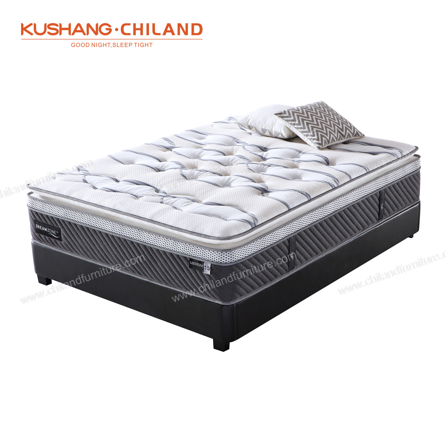 Air Mesh Pillowtop Design Free Sample Queen King Matelas Pocket  Spring Memory Foam Mattress with Box Packed