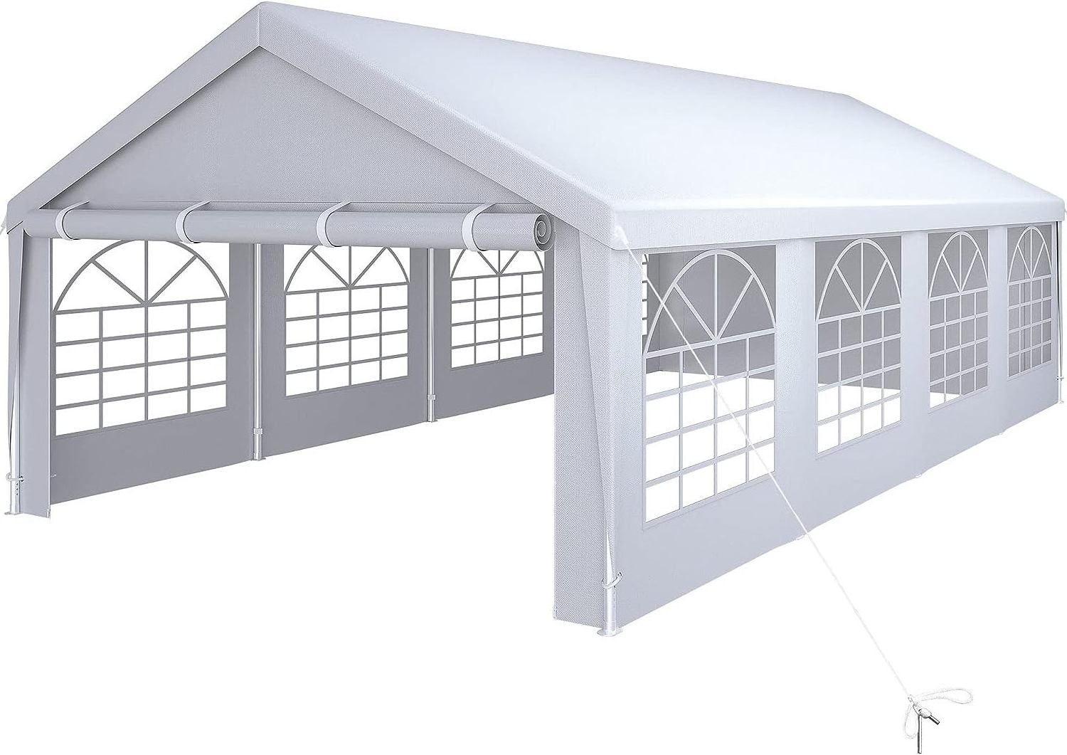 CHILDHOOD 10x20 ft Outdoor Heavy Duty Party Tent Wedding Event Shelters Upgraded Galvanized Canopuy with Large White Roof