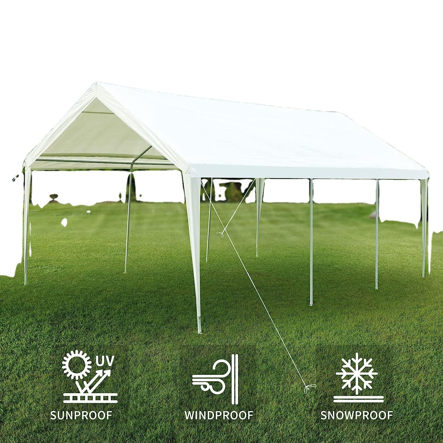 CHILDHOOD 10x20 ft Outdoor Heavy Duty Party Tent Wedding Event Shelters Upgraded Galvanized Canopuy with Large White Roof