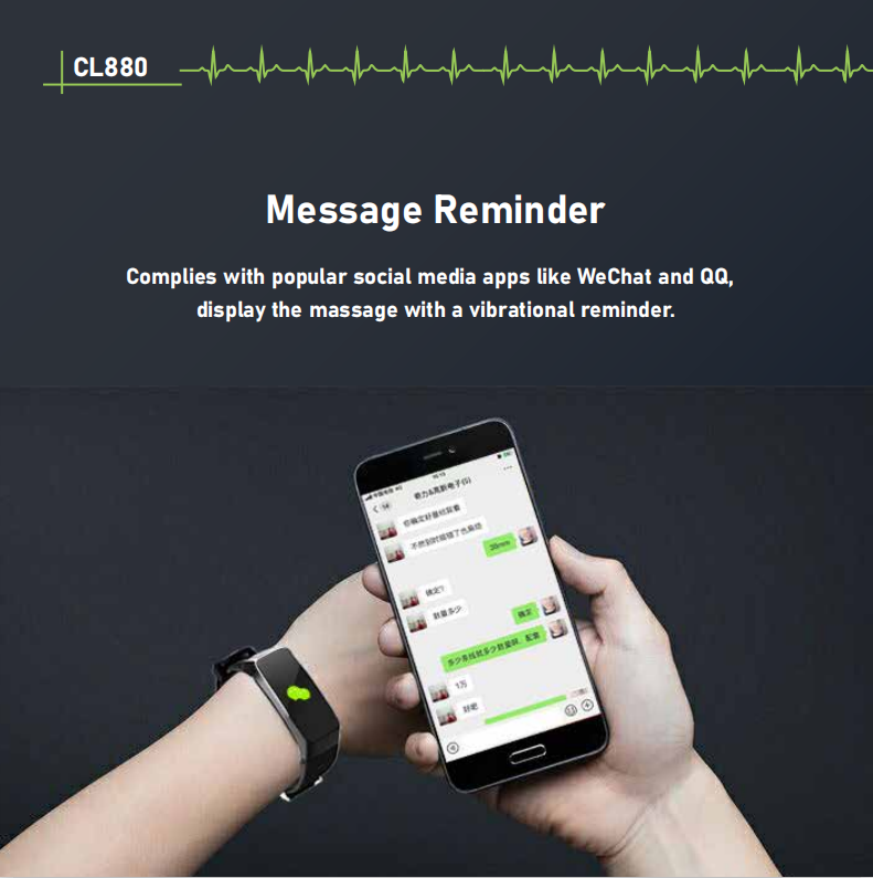 Chileaf Pedometers Smart Watch Wristband Touch Fitness Heart Rate Monitor Clock Smart Bracelet