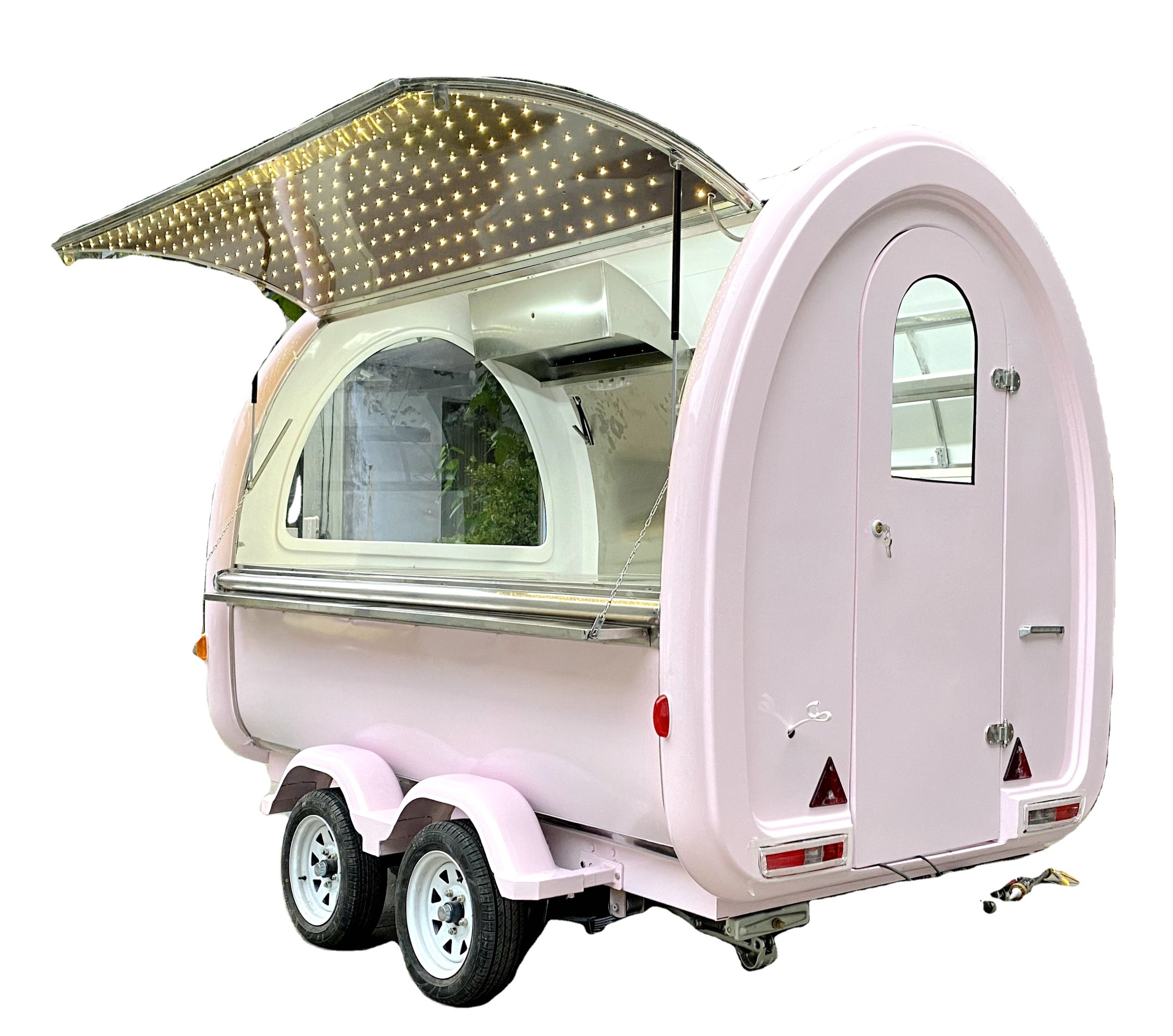 Multi function Cafe Bar Popular Street Mini Food Trailer Car Custom Mobile Toilet Pet Washing Shop Snack Trailer Food Truck