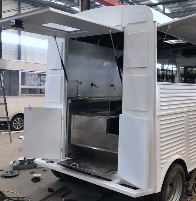 Customized street petrol roasted chicken container street fast food trailer enclosed fully equipped donut buy mobile kitchen