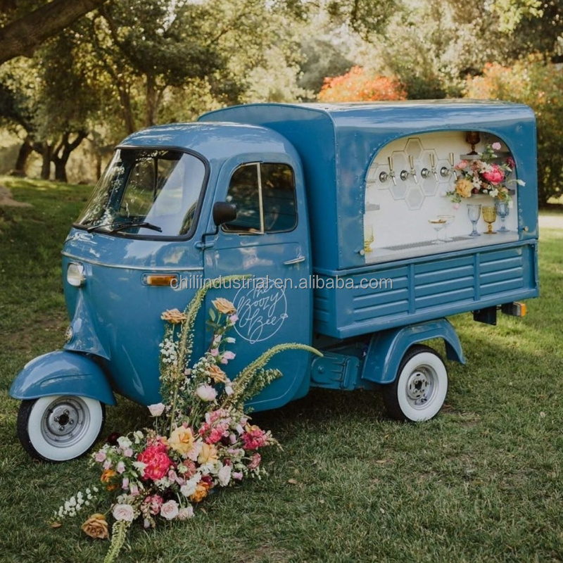 Prosecco Van Mobile Bar Inner Walls and Shelves for Sale Fully Equipped with Wooden Electric Food Truck Motorcycle Engine