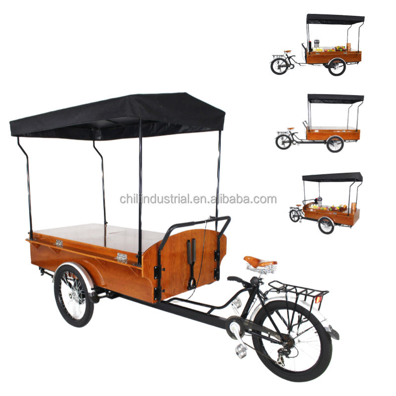 Electric Fast Food Bike with Pedal Ice Cream Pizza Van Snack Ice Cream Bread Hot Dog Mobile Flower Tricycle Waffle Bicycle N/A