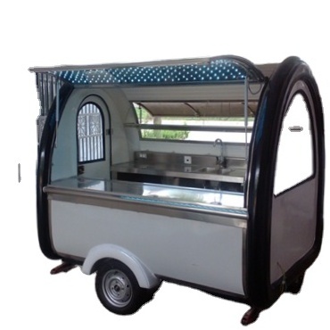 New Design Motorcycle Food Ice Cream Cart Truck Customized Fiberglass Food Moving Machine for Restaurant Round Trailer N/A