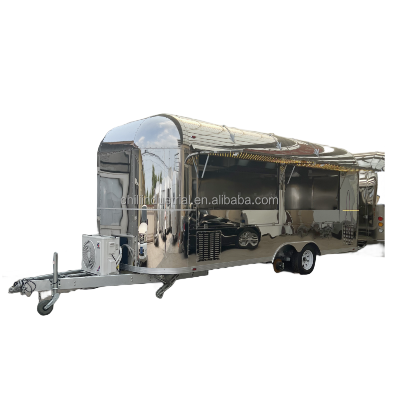 Market Stalls Stainless Steel Airstream Food Van Icecream Snack Machines Car Mobile Churros Bus Wine Truck Beverage Cart