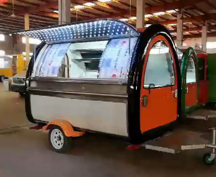 Mobile Crepe Cart Street Food Vending Kiosks Customized Restaurante Other Hotel & Restaurant Supplies Fiberglass Brazil Bbq Cart