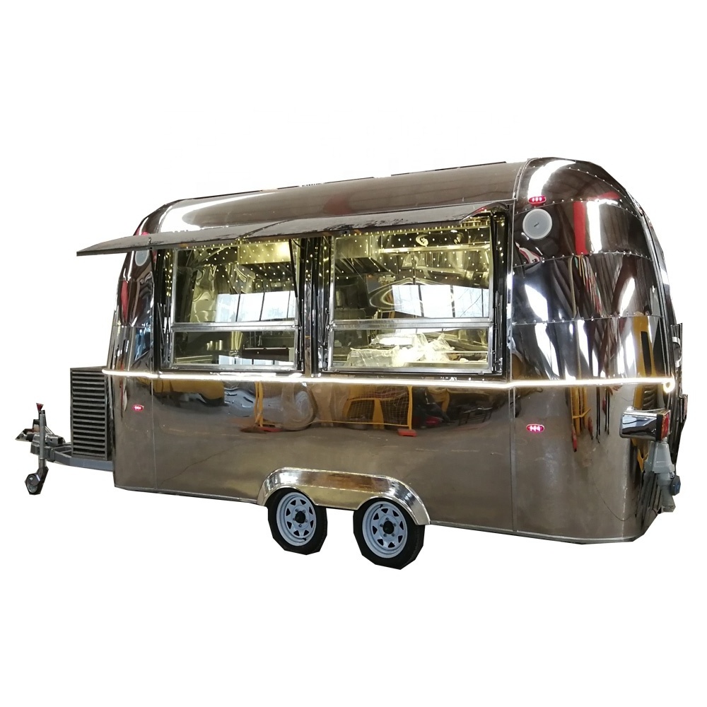 Stainless Steel hot dog pizza cafe gelato vending food cart mobile fast Airstream camping food trailer churros truck for sale