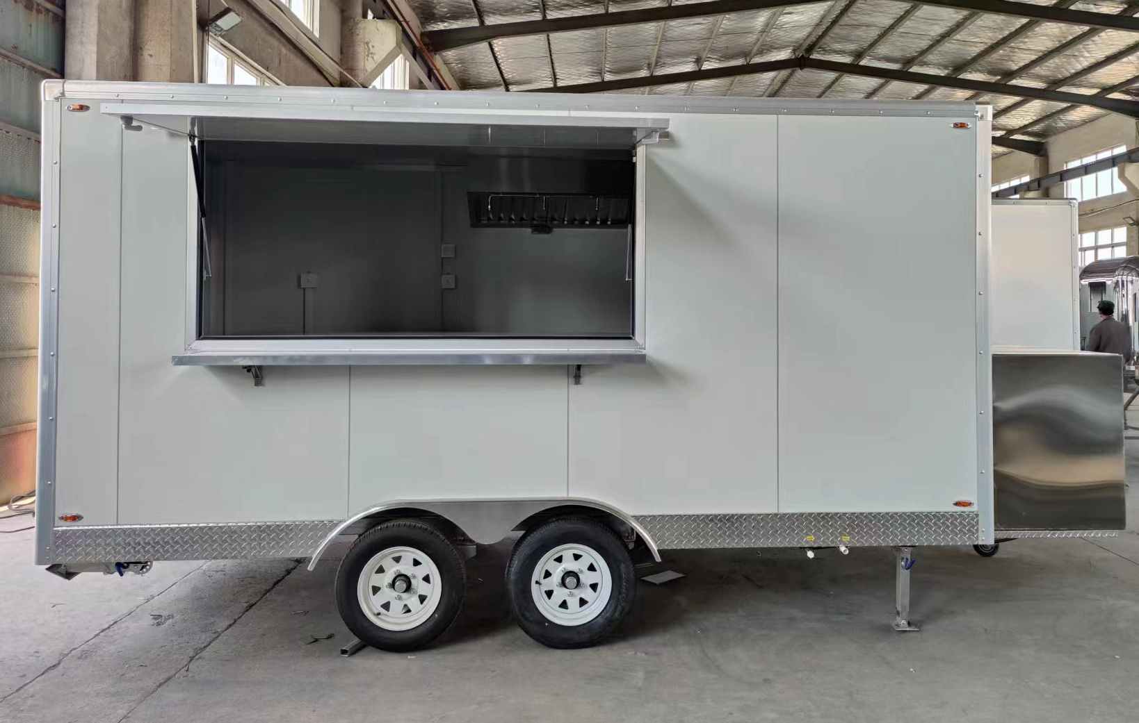 bbq kiosk food car towing street trailer equipment shipping container galvanized car refrigerated food trailer